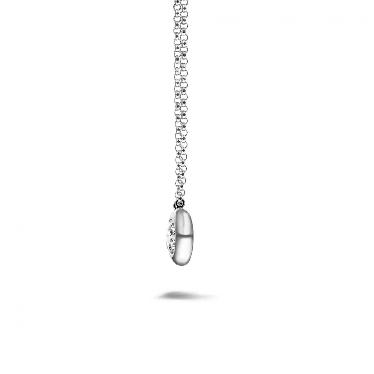 0.70 quilates colgante diamante satélite en oro blanco 
