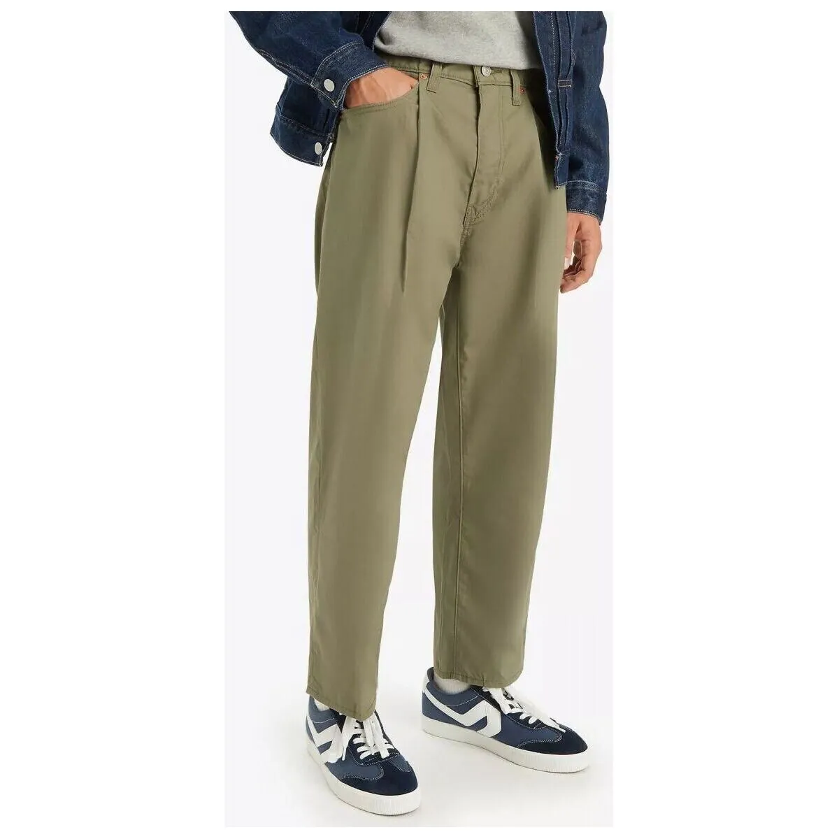 39957 0009  STAY LOOSE PLEATED CROPSMOKEY OLIVE