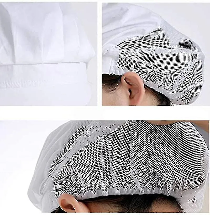 4PCS CHEF HATS  COCINA COCINA REDES PARA EL CABELLO TAPAS DE SERVICIO DE ALIMENTOS PARA ADULTOS TW