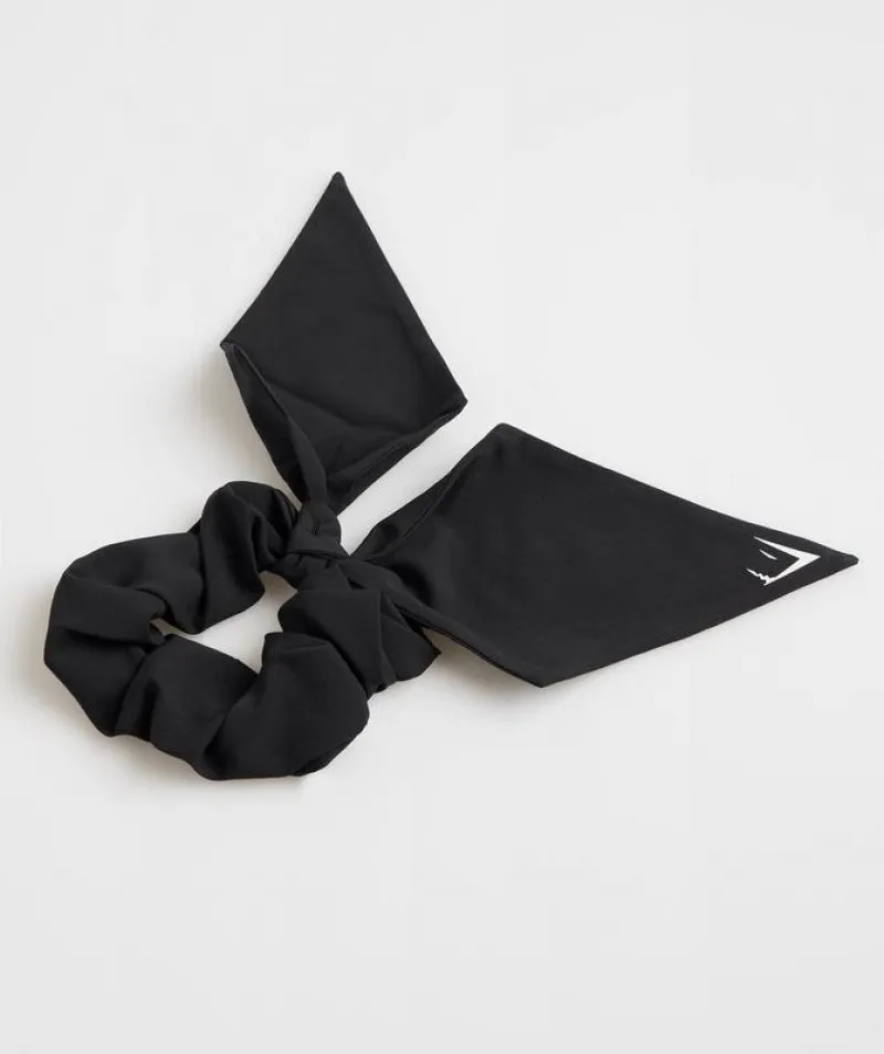 ACCESORIOS PARA EL CABELLO GYMSHARK BOW SCRUNCHIE NEGROS | 647598PQW