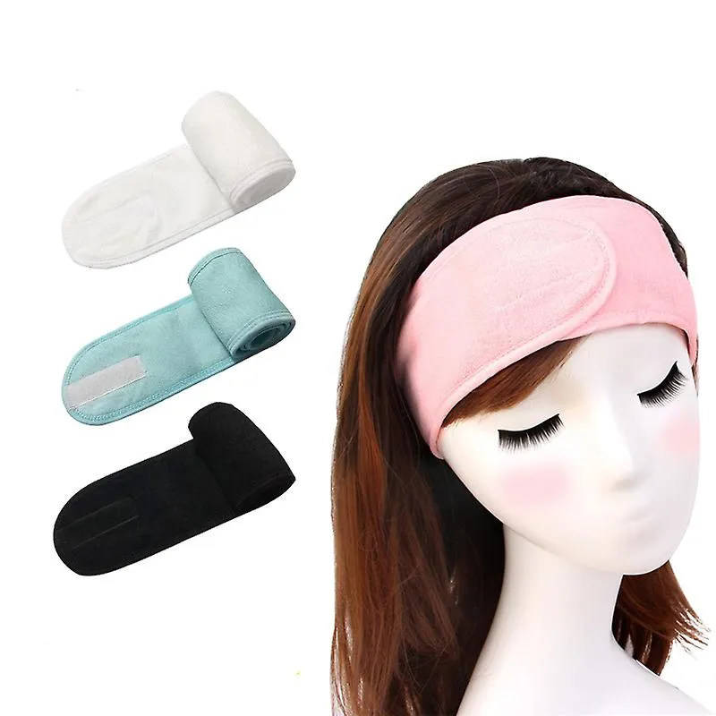 Adjustable Makeup Hairband Wide Toweling Hair Wrap Shower Cap Stretch Head Band Women Solid Headband Spa Facial Hair Accessories
