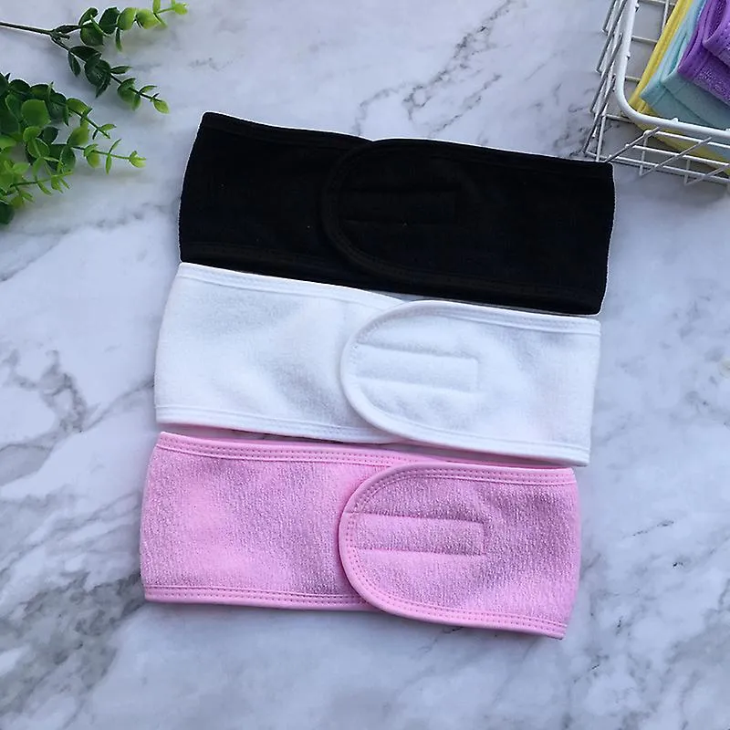 Adjustable Makeup Hairband Wide Toweling Hair Wrap Shower Cap Stretch Head Band Women Solid Headband Spa Facial Hair Accessories