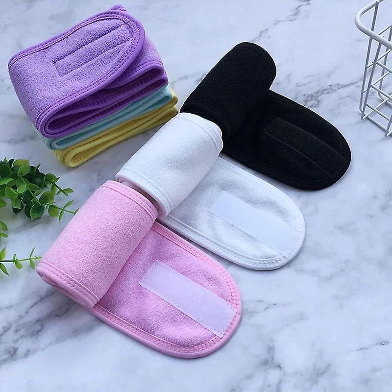 Adjustable Makeup Hairband Wide Toweling Hair Wrap Shower Cap Stretch Head Band Women Solid Headband Spa Facial Hair Accessories