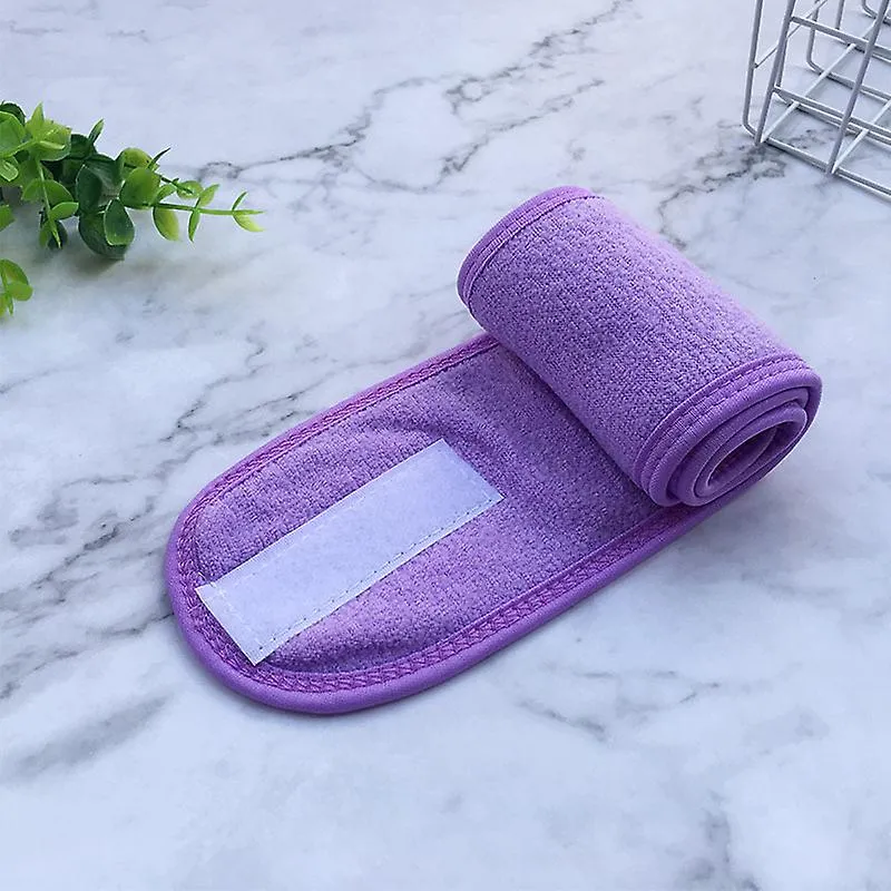 Adjustable Makeup Hairband Wide Toweling Hair Wrap Shower Cap Stretch Head Band Women Solid Headband Spa Facial Hair Accessories