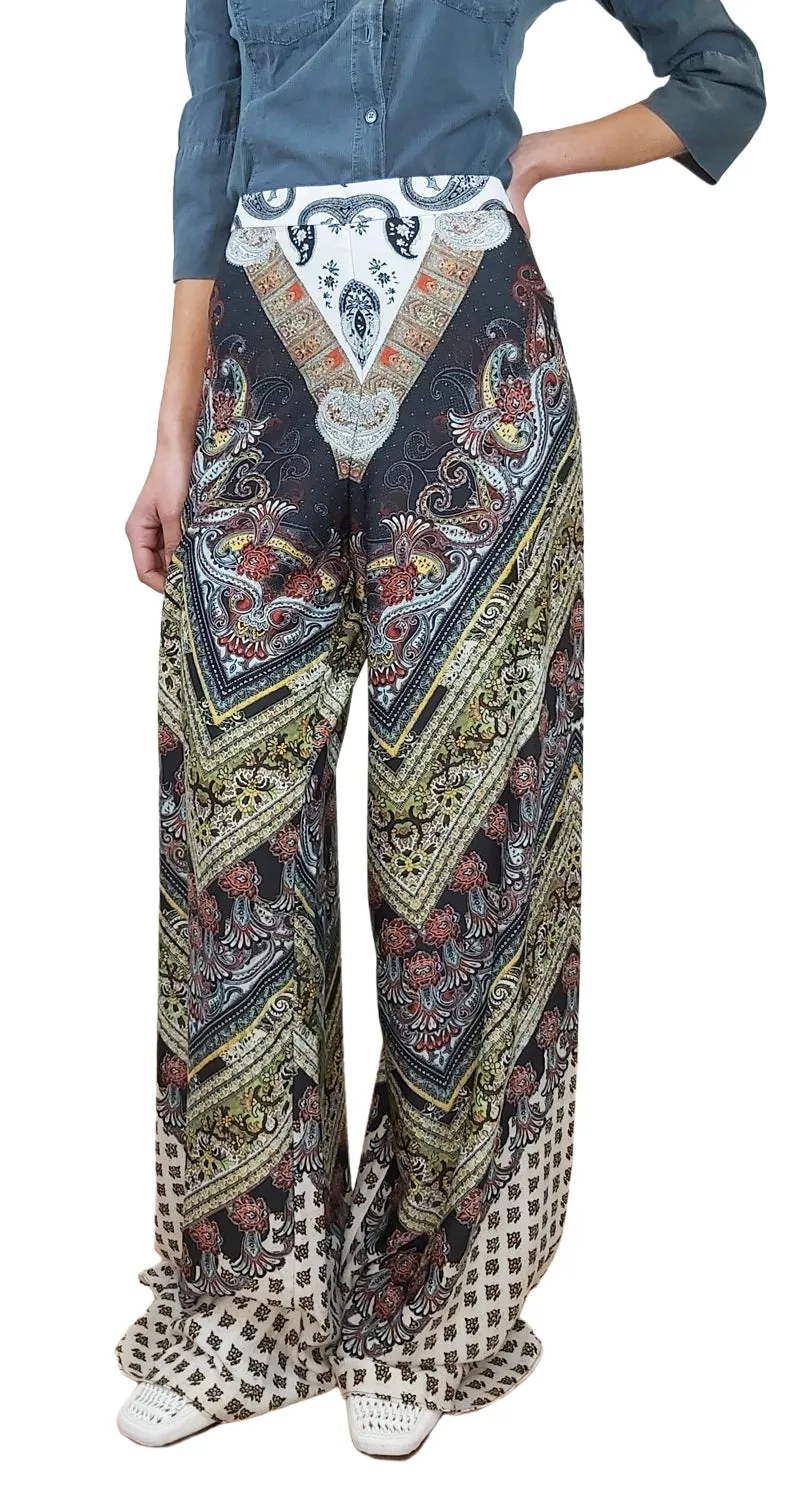 ALICE + OLIVIA Pantalón Elinor Chevron Boho Multicolor