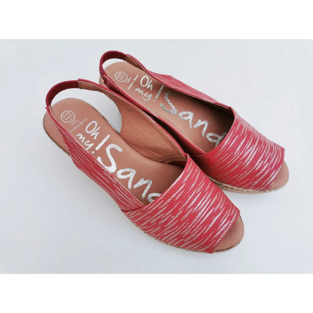 Alpargata de piel 3900 sandals cuña baja
