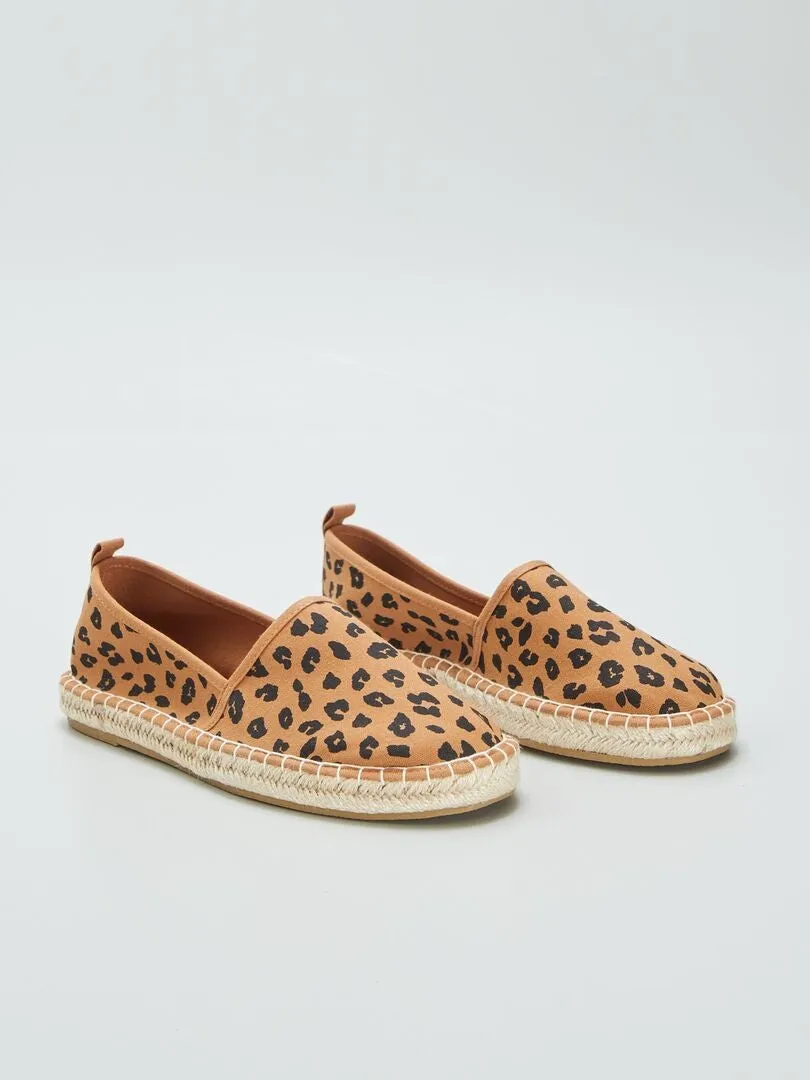 ALPARGATAS DE TELA DE LEOPARDO  MARRON