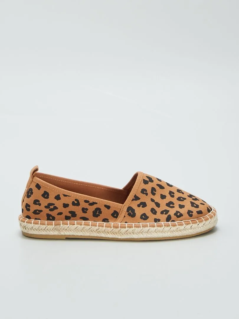 ALPARGATAS DE TELA DE LEOPARDO  MARRON