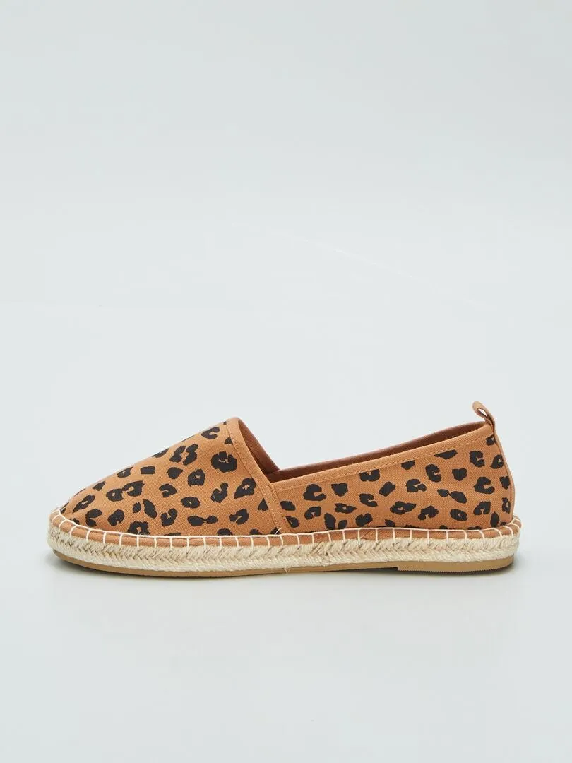 ALPARGATAS DE TELA DE LEOPARDO  MARRON
