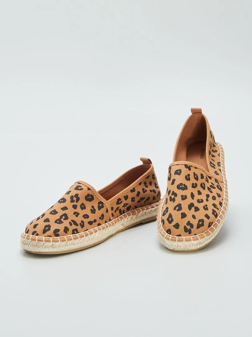 ALPARGATAS DE TELA DE LEOPARDO  MARRON