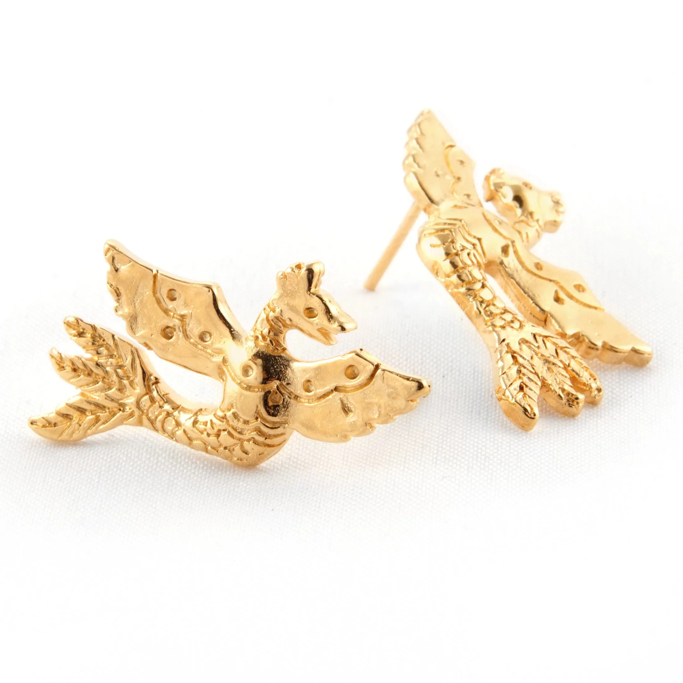 Aretes Sirena  Chapa de Oro