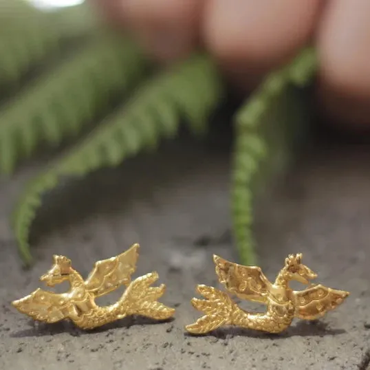 Aretes Sirena  Chapa de Oro