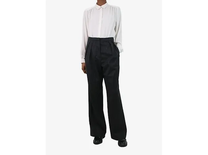 AUTRE MARQUE PANTALóN ANCHO NEGRO DE RAYA DIPLOMáTICA  TALLA FR 34 