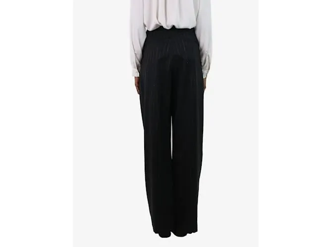 AUTRE MARQUE PANTALóN ANCHO NEGRO DE RAYA DIPLOMáTICA  TALLA FR 34 