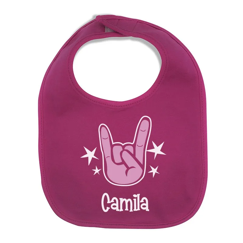 Babero de Tela Personalizado Rockero