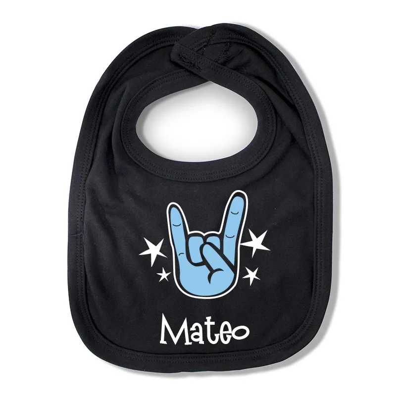 Babero de Tela Personalizado Rockero