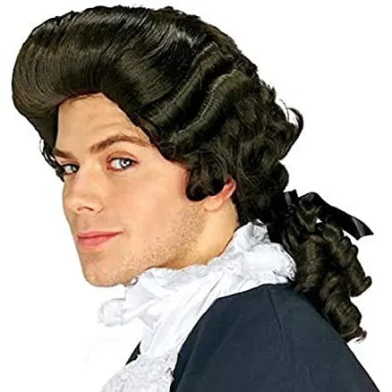 BLACK COLONIAL MAN WIG