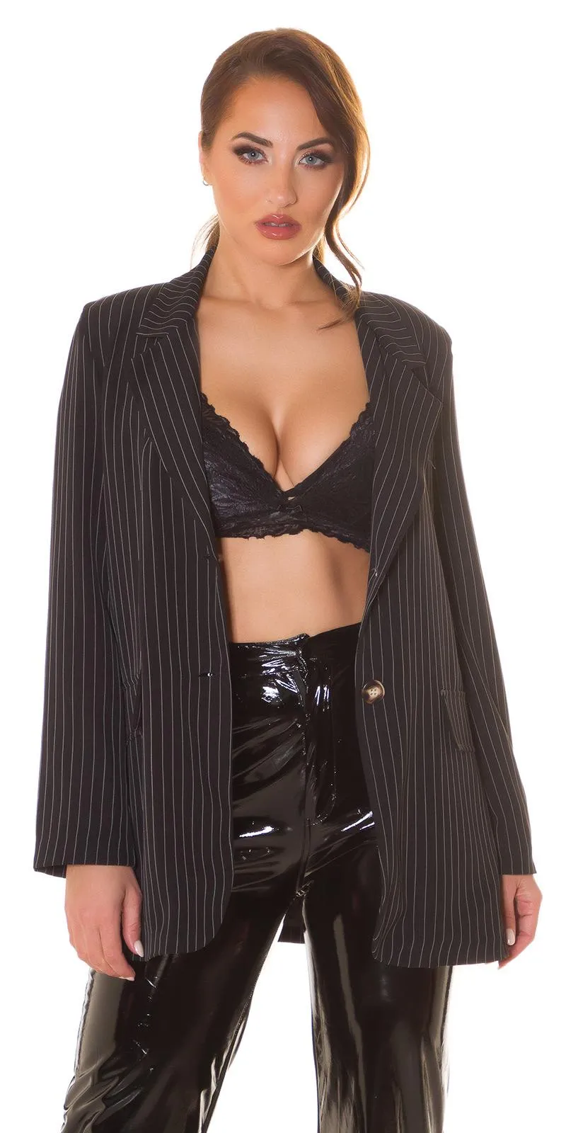 Blazer oversize de moda negro