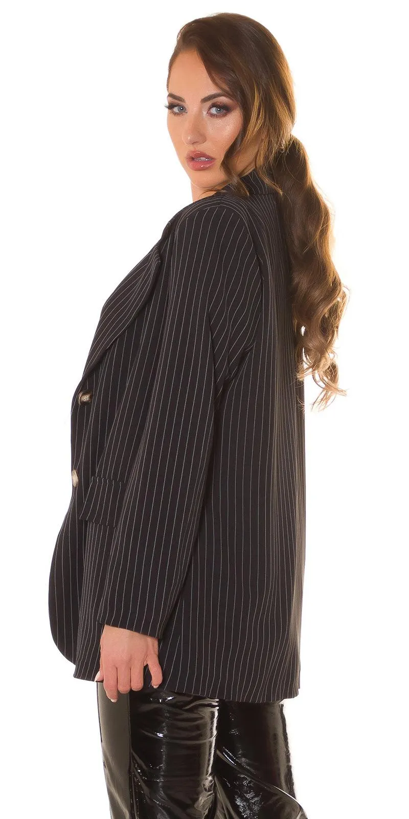 Blazer oversize de moda negro