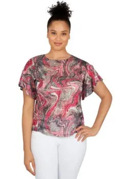 BLOUSE BLACK MULTI  RUBY RD
