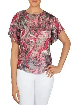 BLOUSE BLACK MULTI  RUBY RD