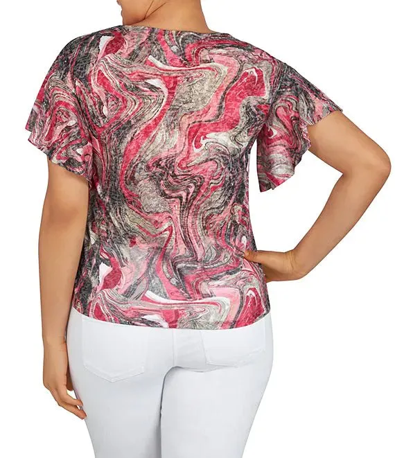 BLOUSE BLACK MULTI  RUBY RD