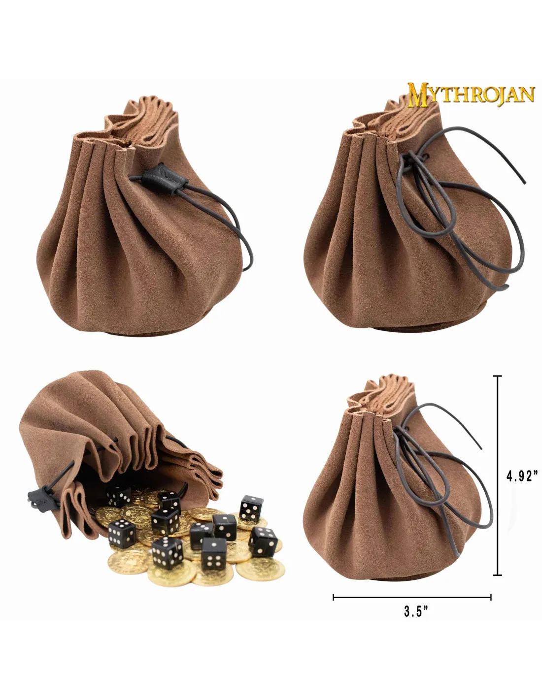 BOLSA MEDIEVAL LIMOSNERA  MARRóN CLARO (8,8X12,5 CM.)