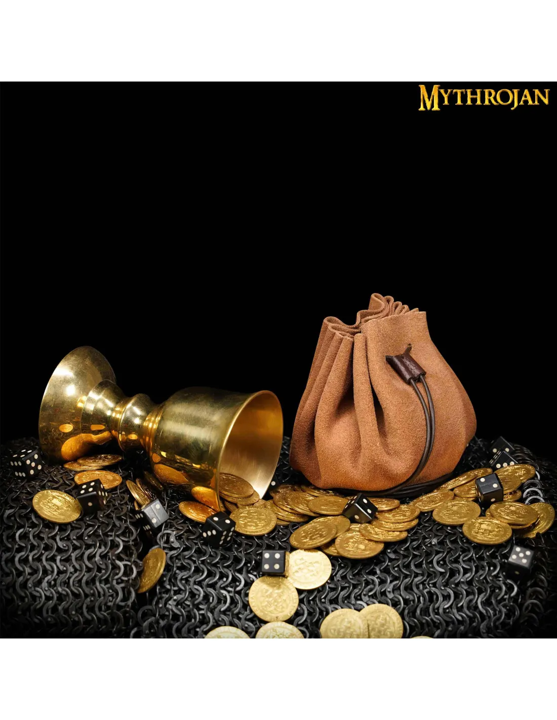BOLSA MEDIEVAL LIMOSNERA  MARRóN CLARO (8,8X12,5 CM.)