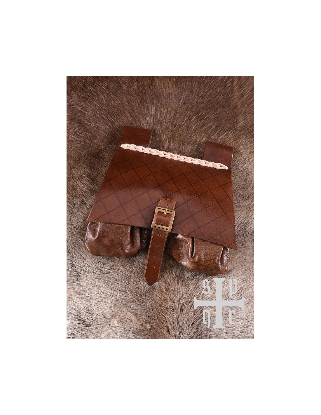Bolso medieval de cuero, siglo XIV, varios colores