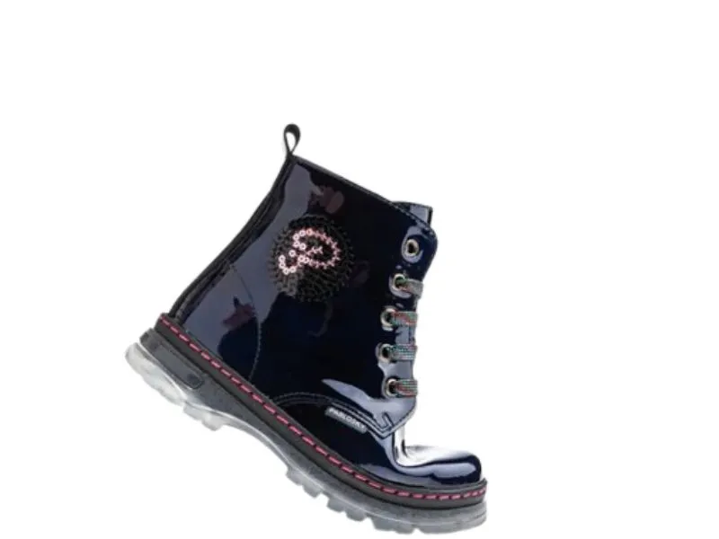 BOTA PARA NIÑA CON CORDÓN Y CREMALLERA PABLOSKY AZUL CHAROL 434229