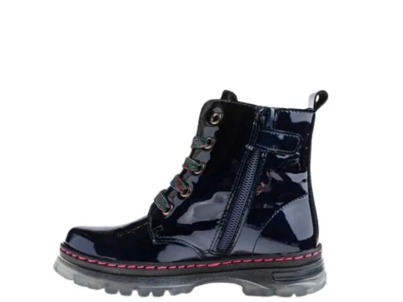 BOTA PARA NIÑA CON CORDÓN Y CREMALLERA PABLOSKY AZUL CHAROL 434229
