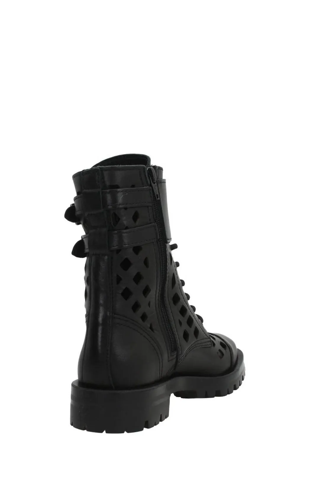 BOTIN MILITAR DE PIEL NEGRO