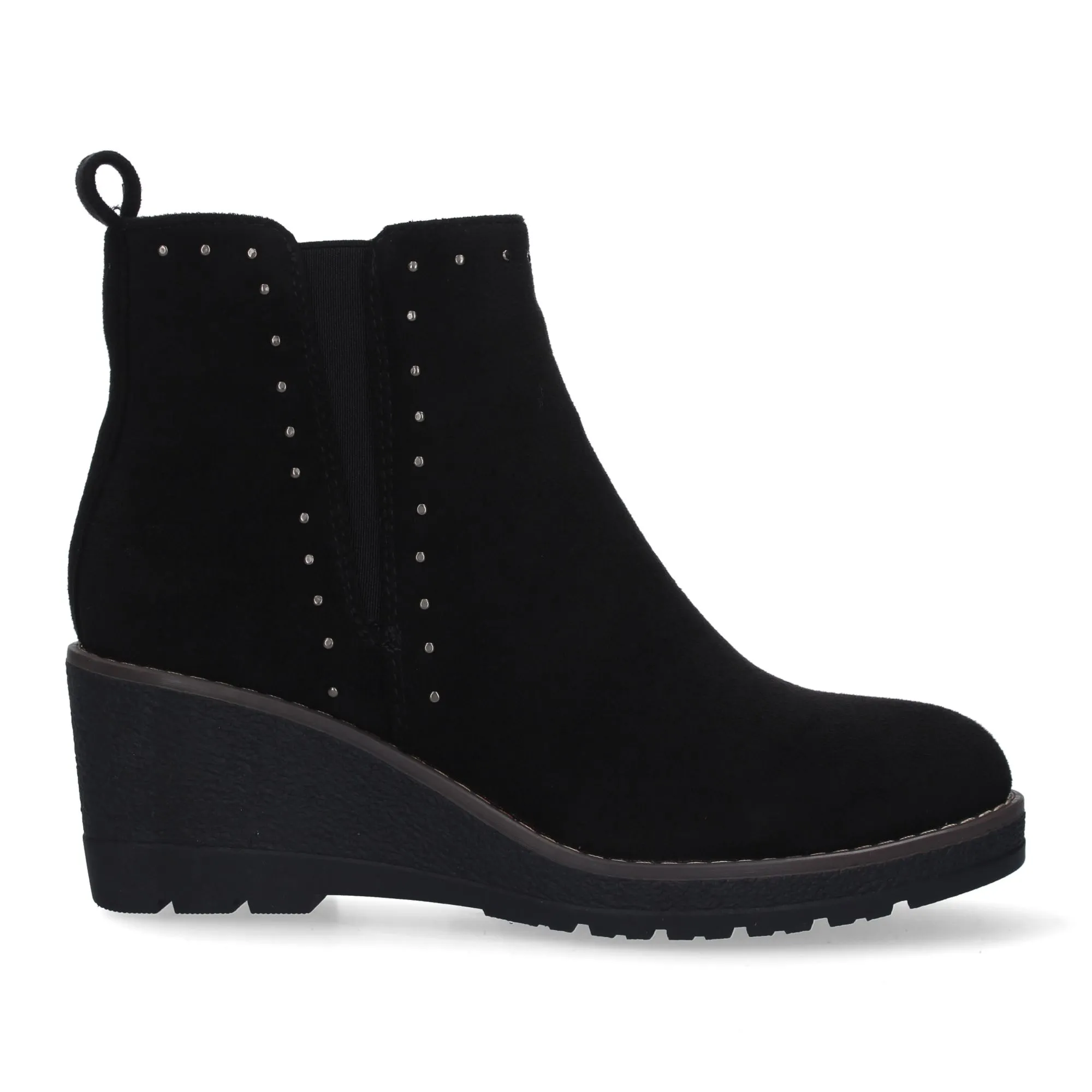 BOTINES DE CUñA CóMODOS CON TACHUELAS PARA MUJER COLOR NEGRO VR3520