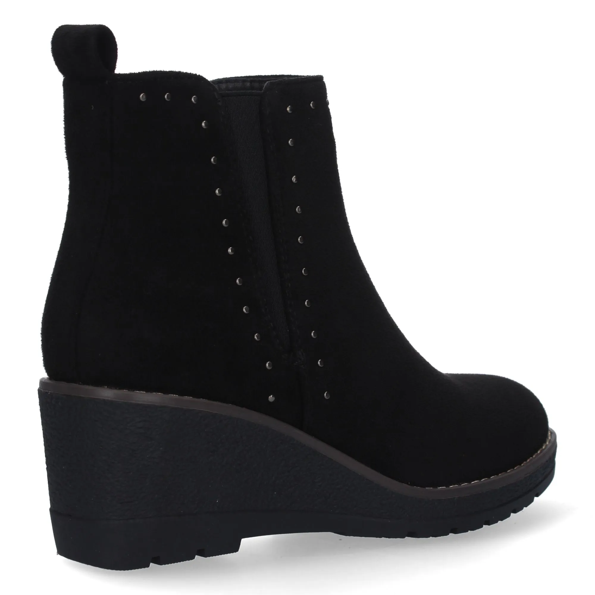 BOTINES DE CUñA CóMODOS CON TACHUELAS PARA MUJER COLOR NEGRO VR3520
