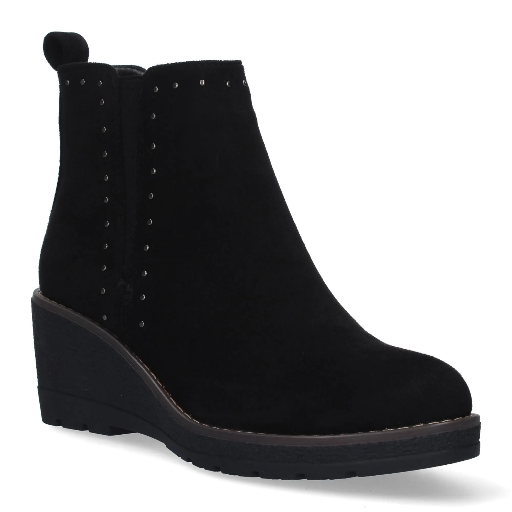 BOTINES DE CUñA CóMODOS CON TACHUELAS PARA MUJER COLOR NEGRO VR3520
