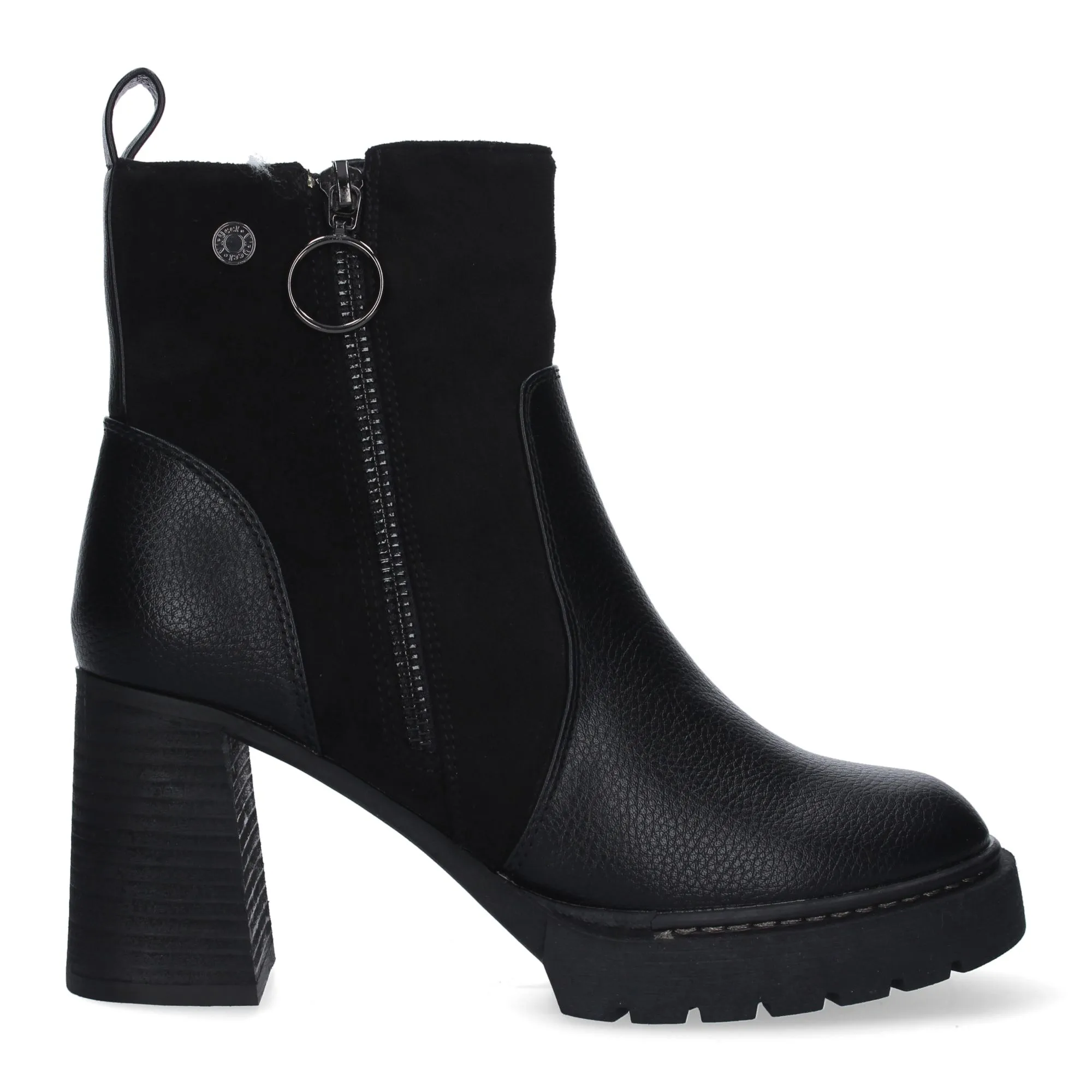 BOTINES DE TACóN COMODO CON CREMALLERA PARA MUER COLOR NEGRO VR3557