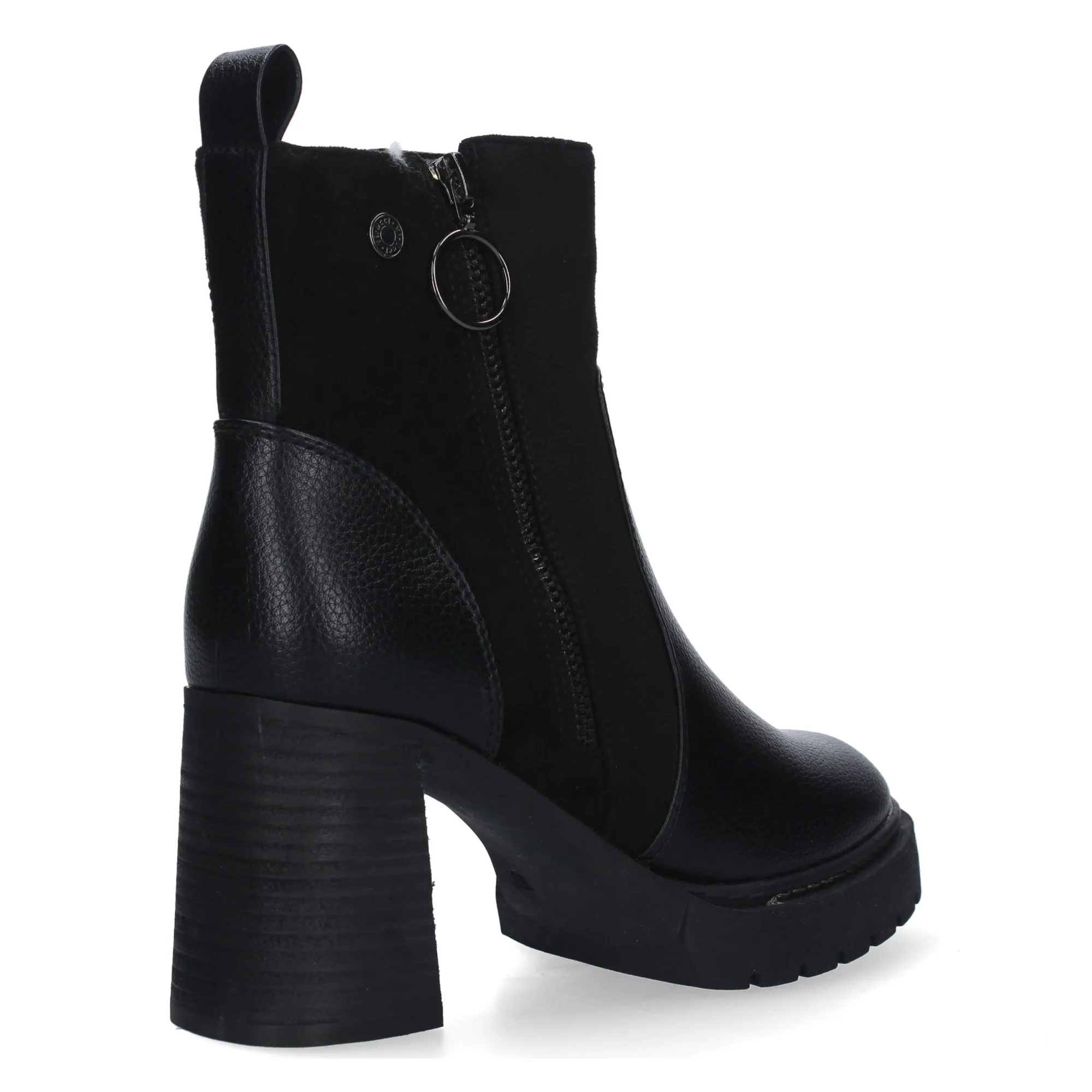 BOTINES DE TACóN COMODO CON CREMALLERA PARA MUER COLOR NEGRO VR3557