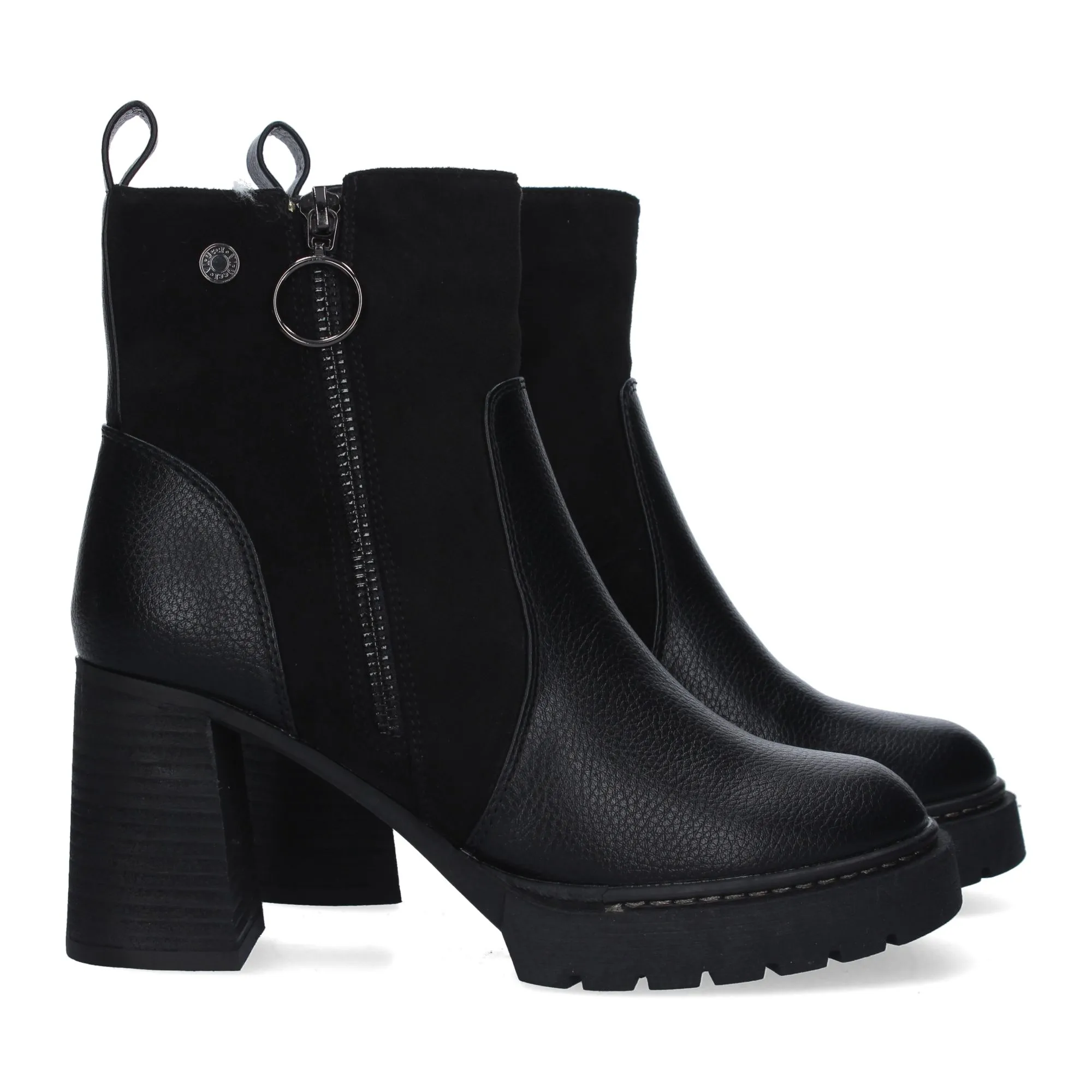BOTINES DE TACóN COMODO CON CREMALLERA PARA MUER COLOR NEGRO VR3557