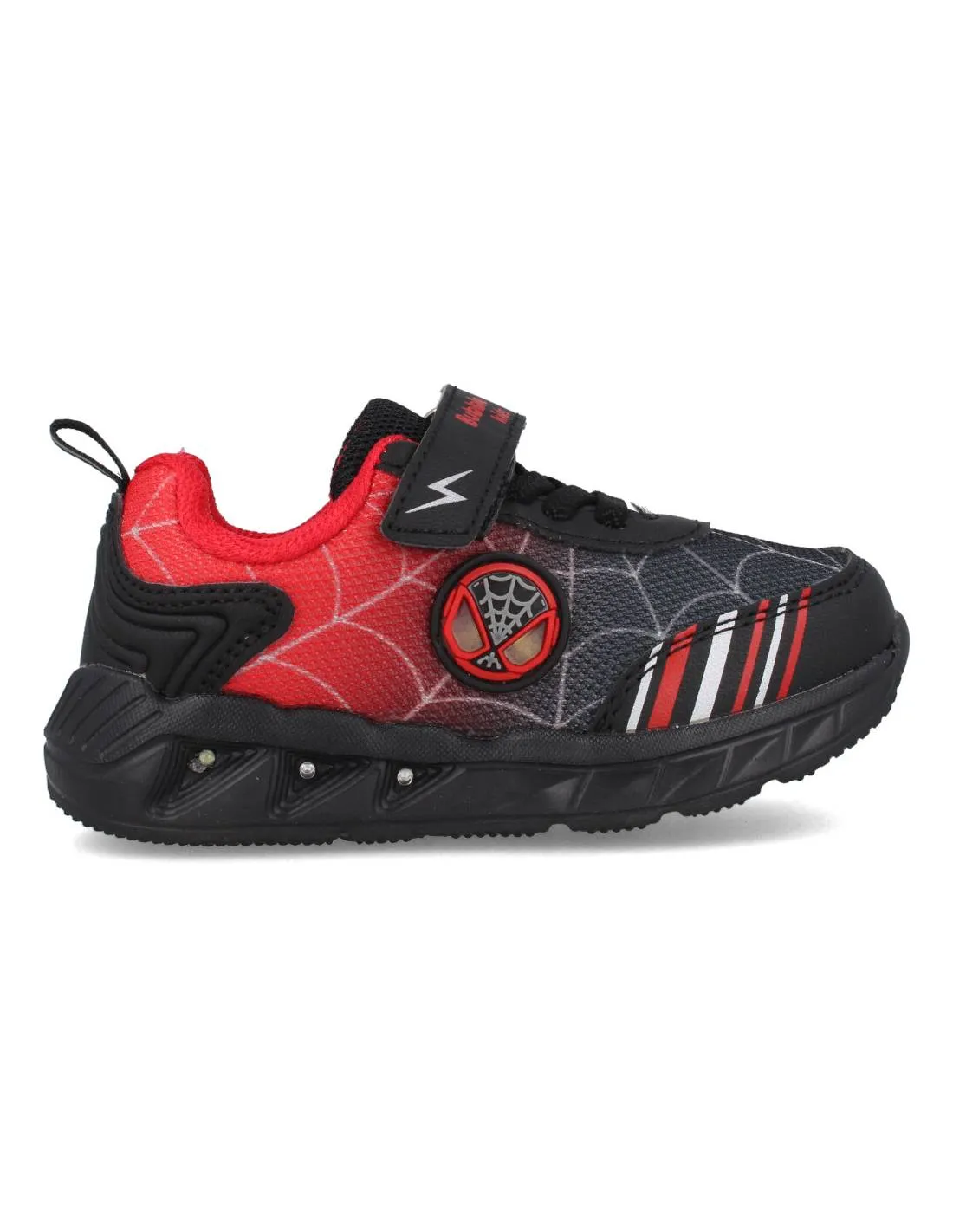 BUBBLE KIDS  DEPORTIVA CON LUCES HOMBRE ARAñA NEGRO