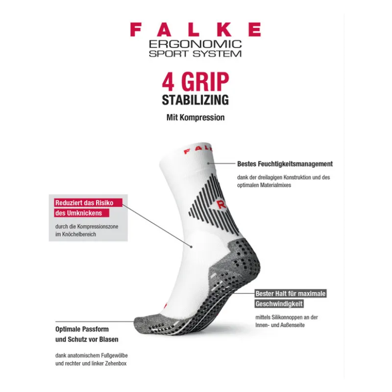CALCETINES FALKE 4 GRIP STABILIZING (WHITEMIX)