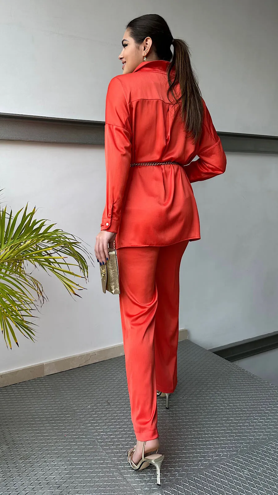 Camisa + Pantalón  Gold Orange Cadena Manga