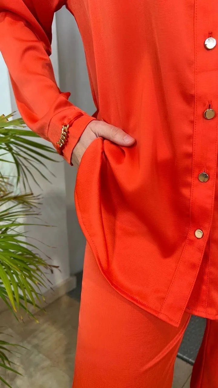 Camisa + Pantalón  Gold Orange Cadena Manga