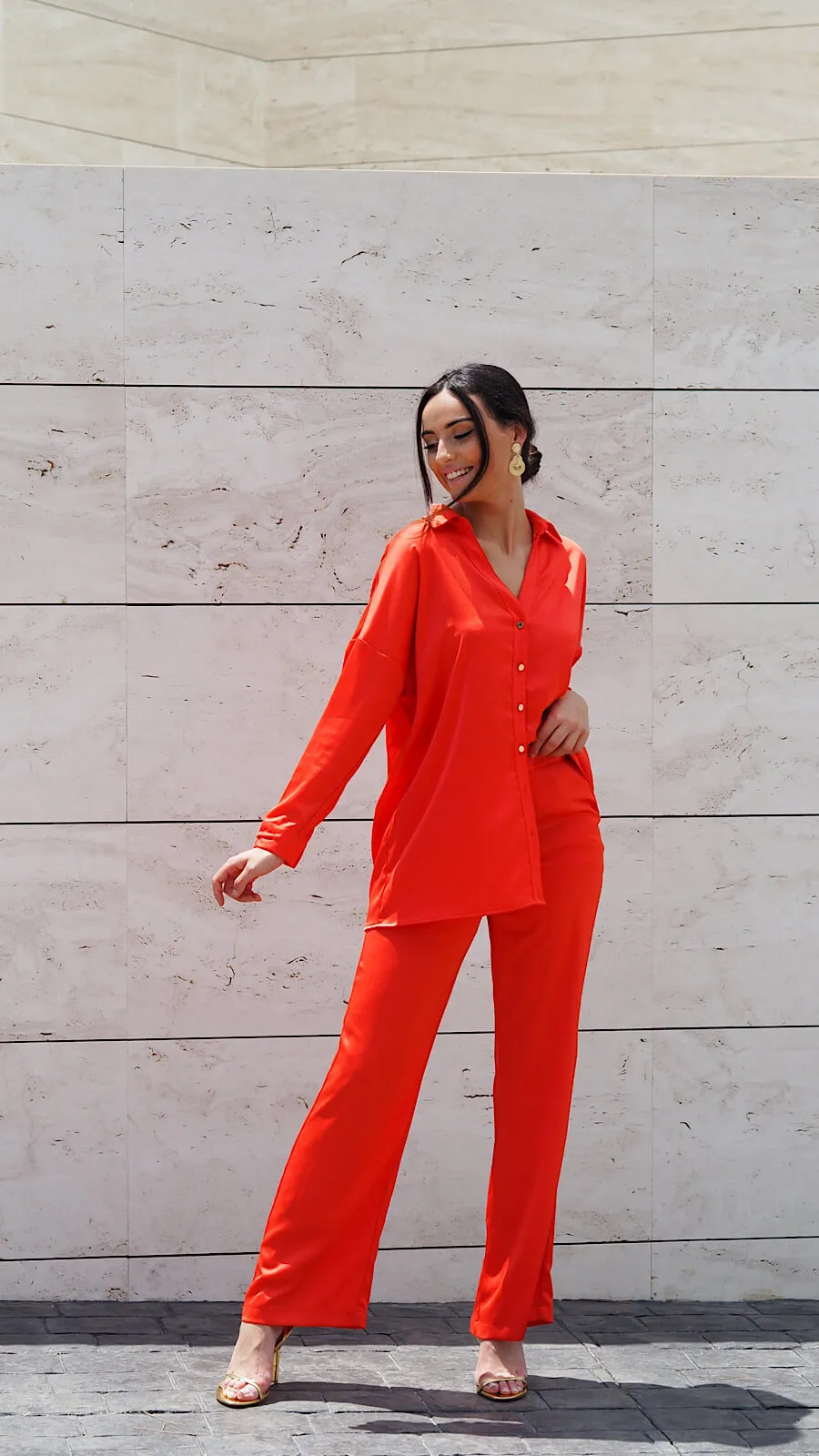 Camisa + Pantalón  Gold Orange Cadena Manga
