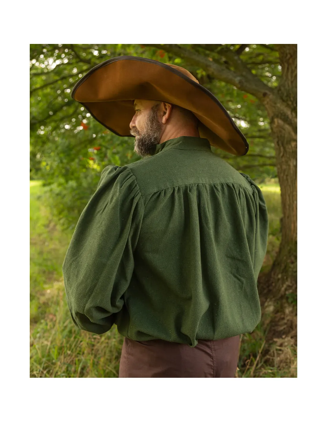 Camisa medieval de lazos modelo Ansgar, color verde