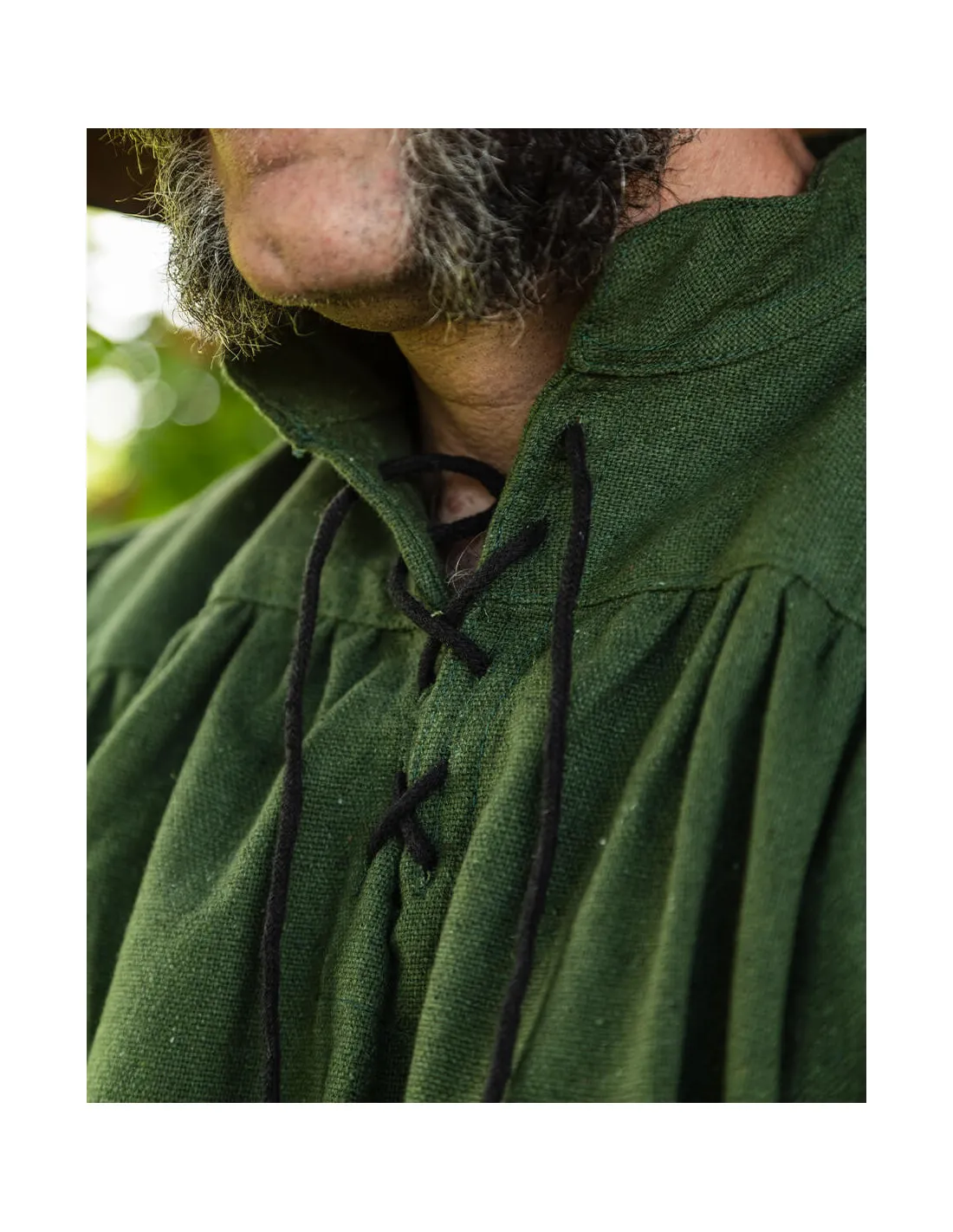 Camisa medieval de lazos modelo Ansgar, color verde