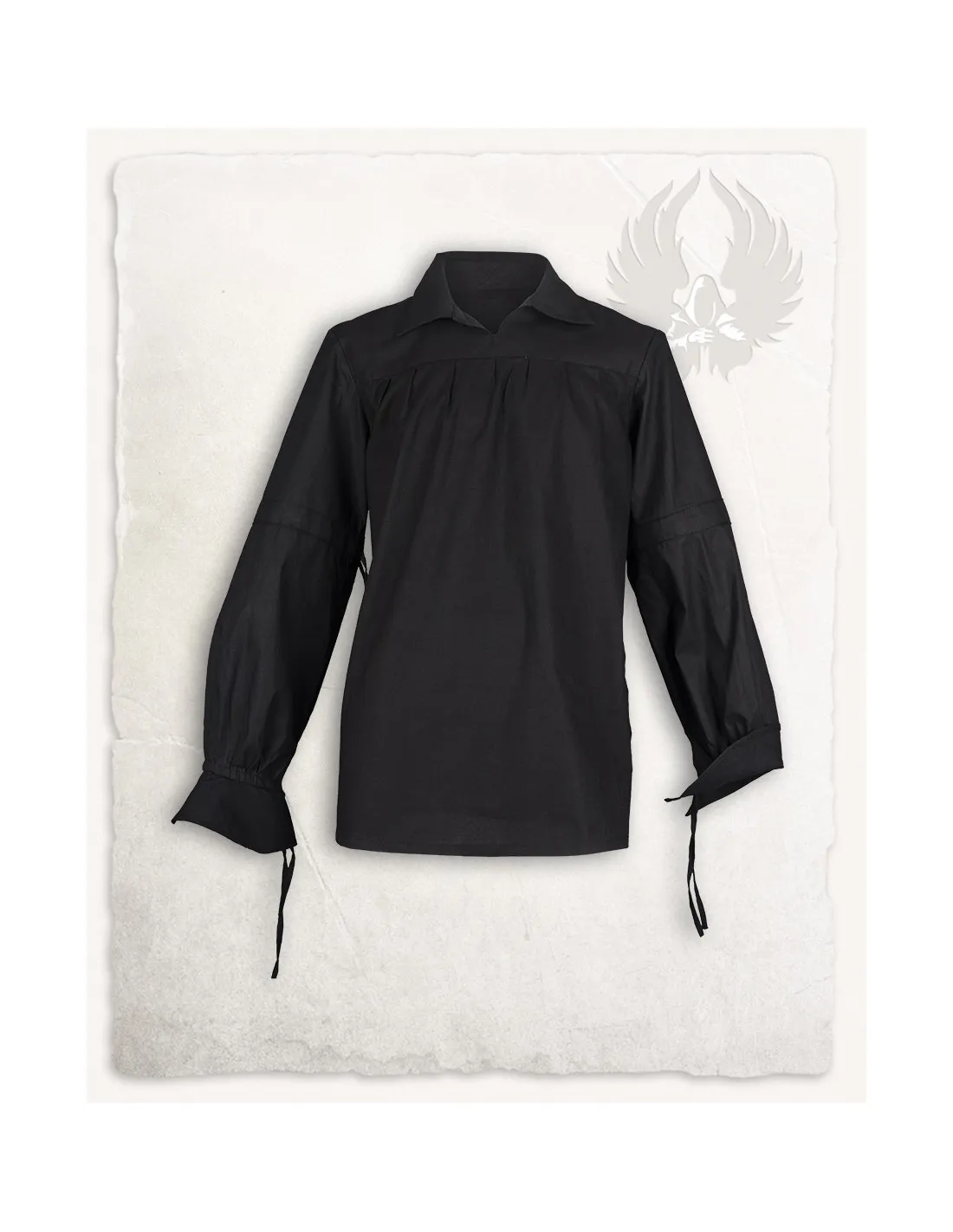 Camisa medieval en algodón negro modelo Tilly
