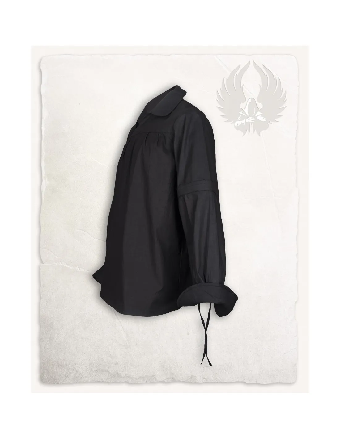 Camisa medieval en algodón negro modelo Tilly