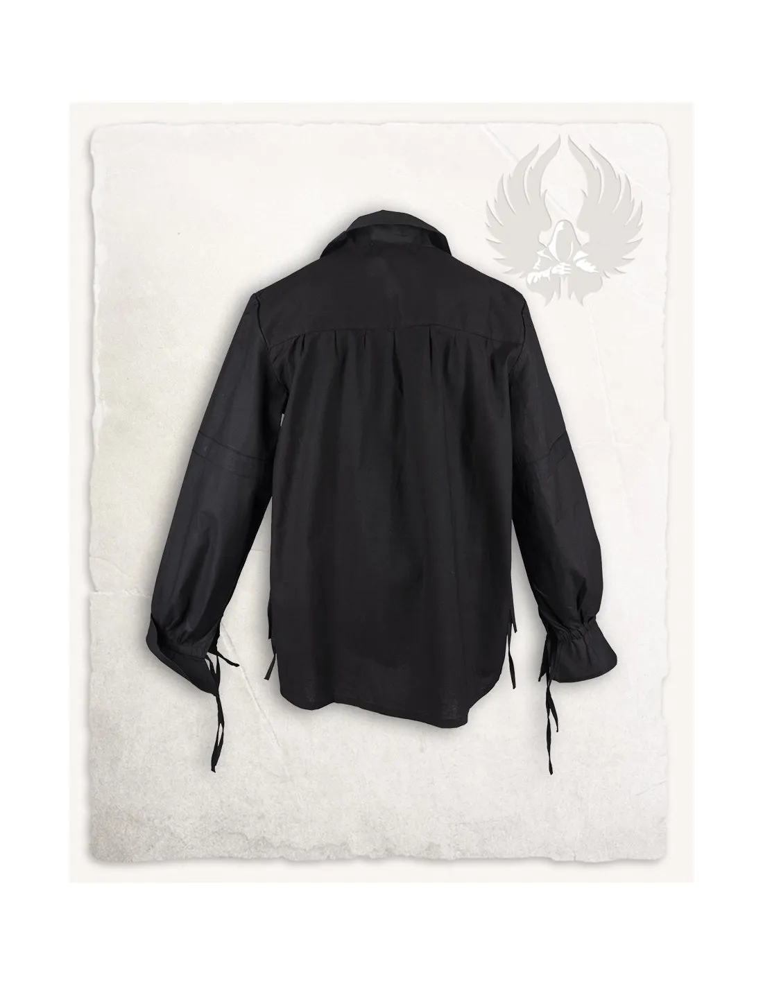 Camisa medieval en algodón negro modelo Tilly
