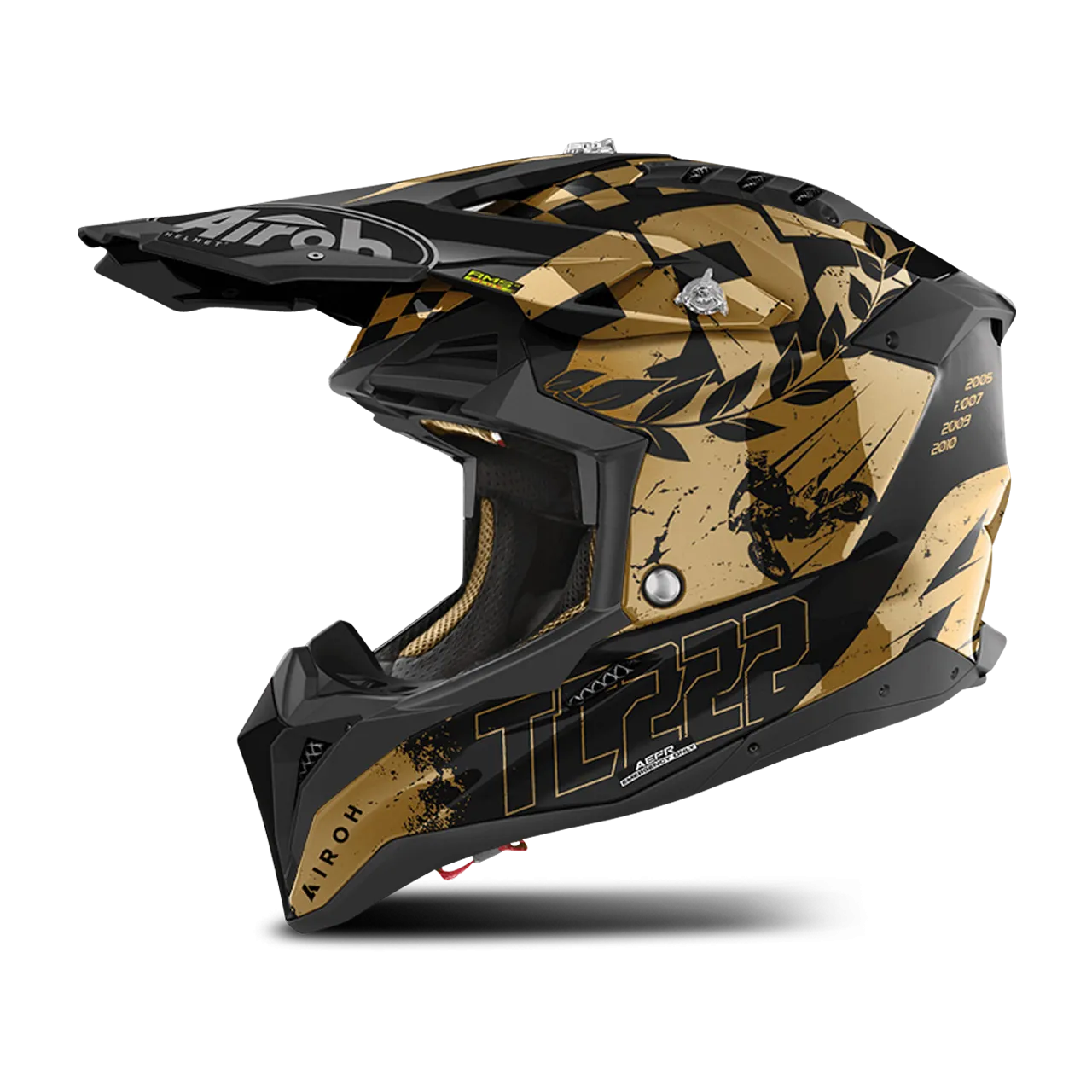 Casco de Cross Airoh Aviator 3 Legend Cromado Brillante