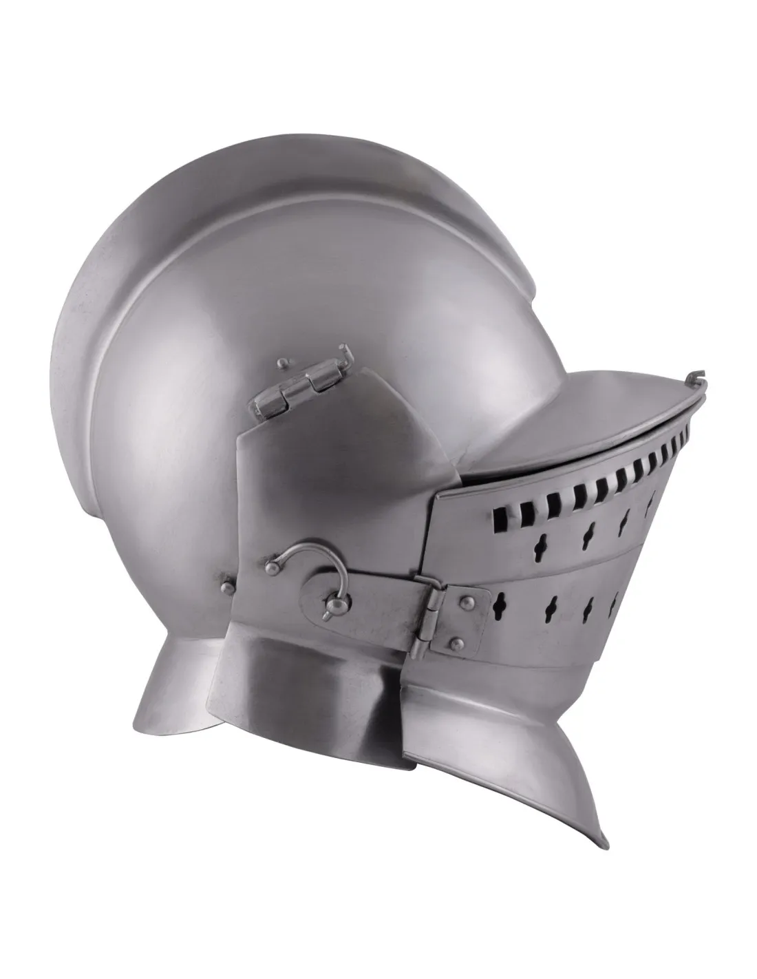 Casco medieval Borgoñota con gorjal, acero 2 mm.